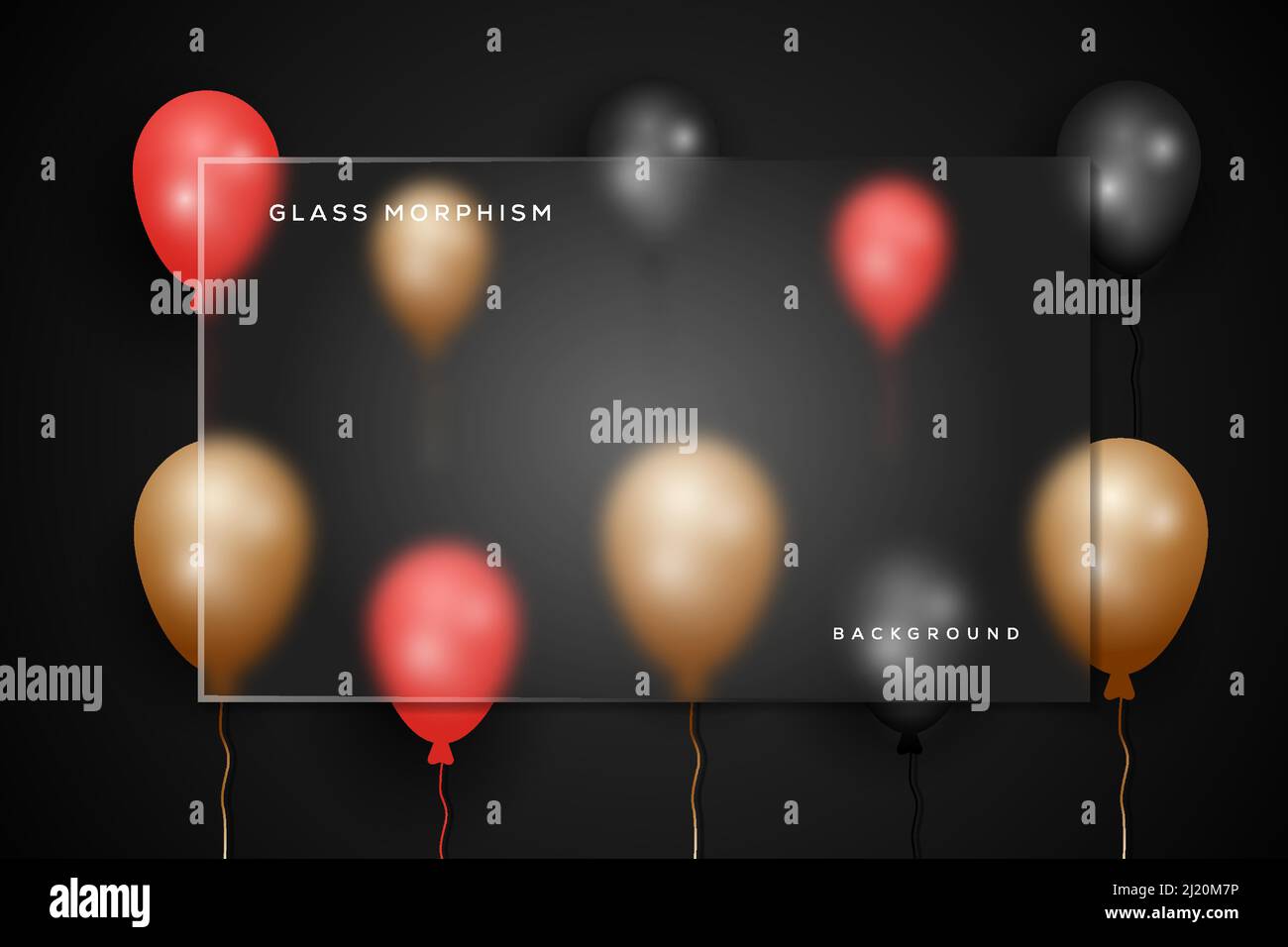 illustration du morphisme en verre avec arrière-plan du ballon d'hélium Illustration de Vecteur