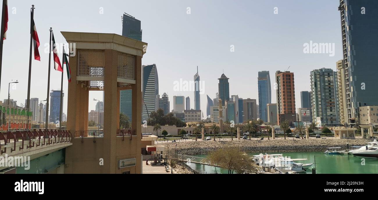 Belle vue sur Souq Sharq Koweit. Banque D'Images
