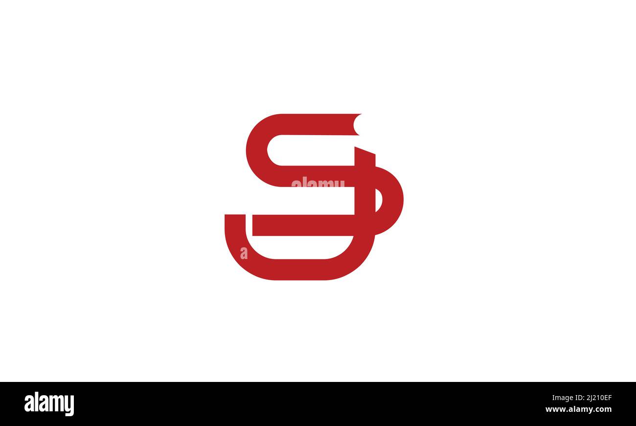 Lettres de l'alphabet initiales Monogram logo SJ, JS, S et J Illustration de Vecteur