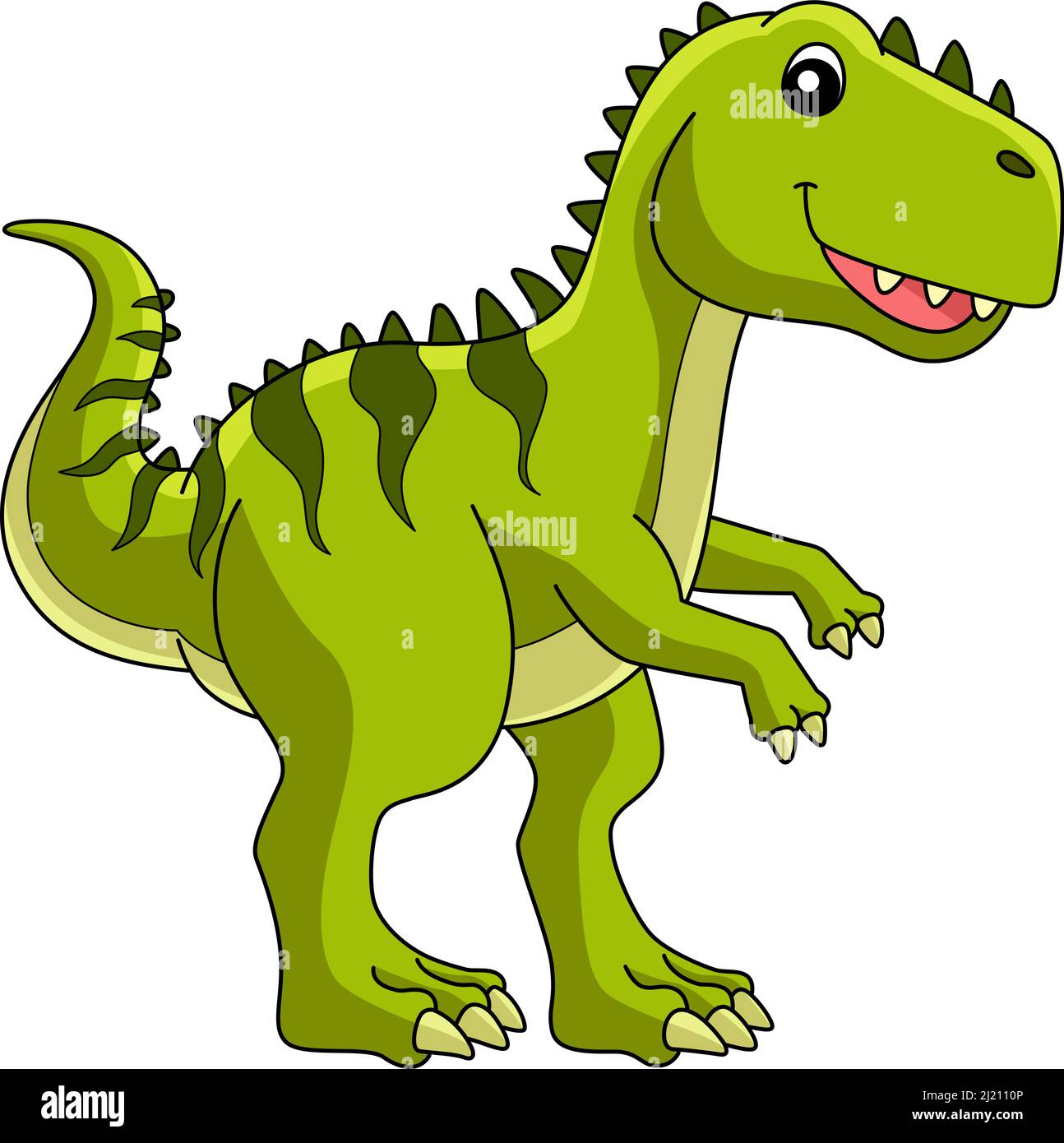 Giganotosaurus Dinosaur Cartoon coloré Clipart Illustration de Vecteur