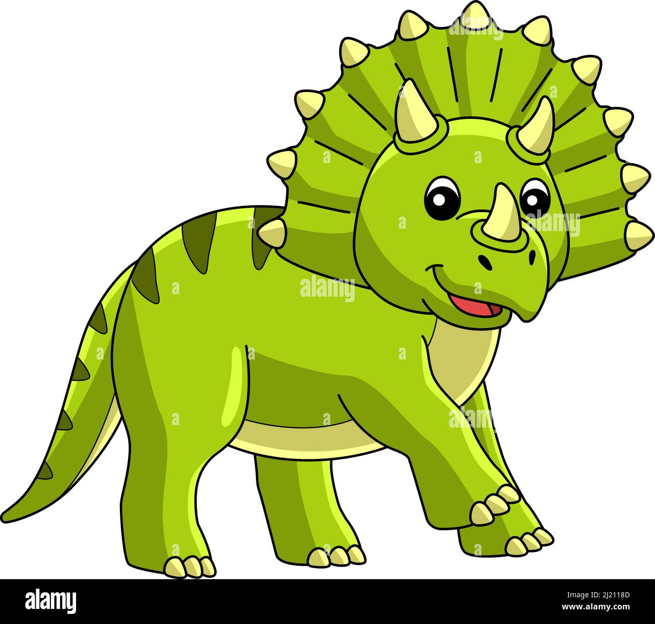 Calleratops Dinosaur Cartoon coloré Clipart Illustration de Vecteur