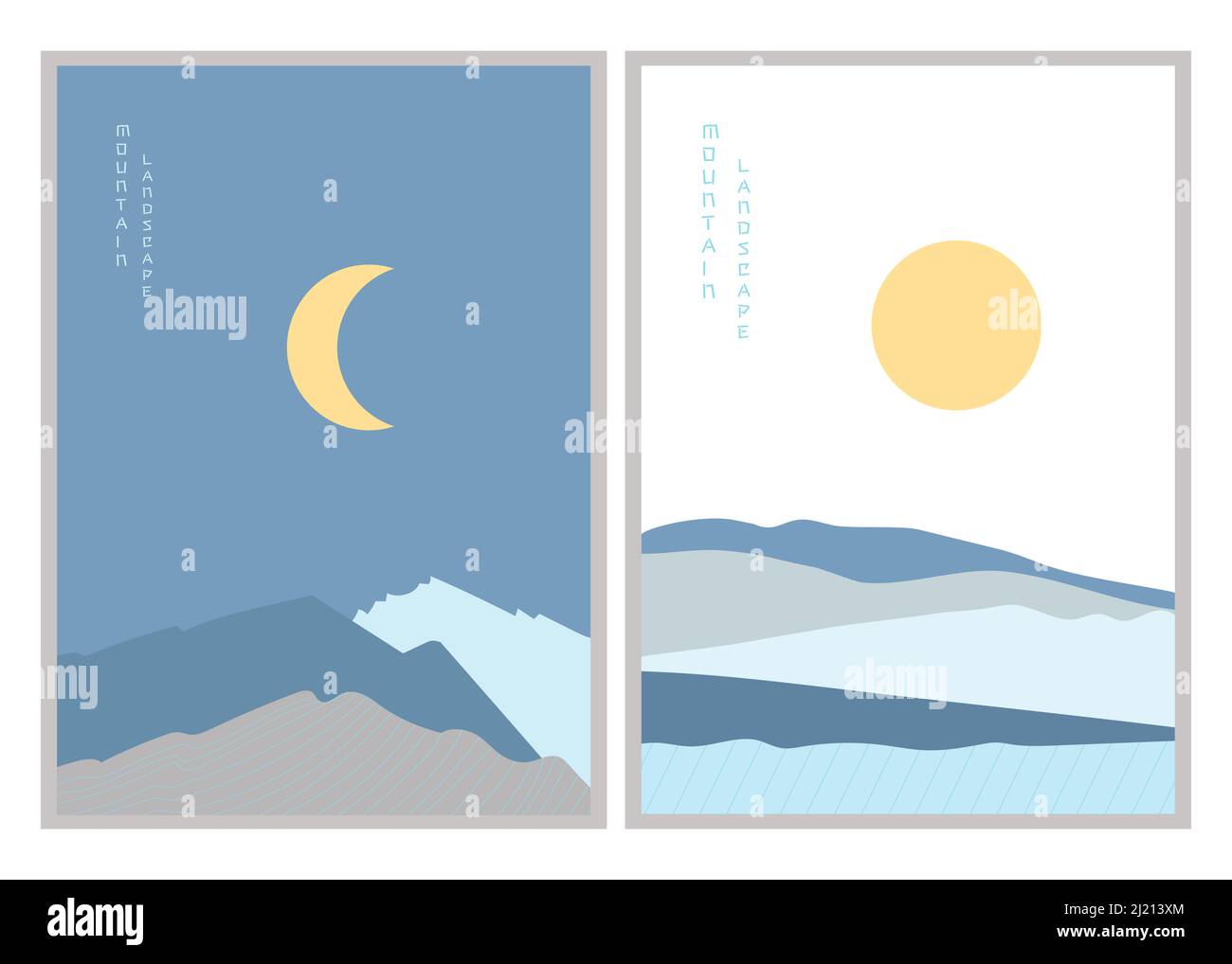 Poster abstrait paysage de montagne. Illustration vectorielle. Affiches Illustration de Vecteur