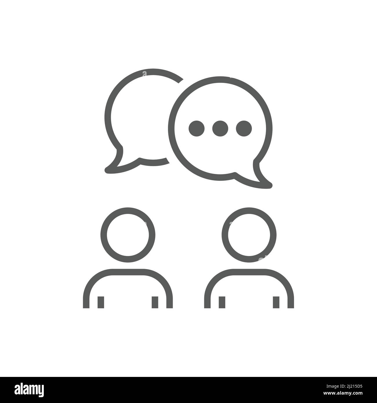 Groupe de personnes et jeu d'icônes de bulle de discussion. Travail d'équipe, ballon de discours, personne parlant décrit des icônes vectorielles. Illustration de Vecteur