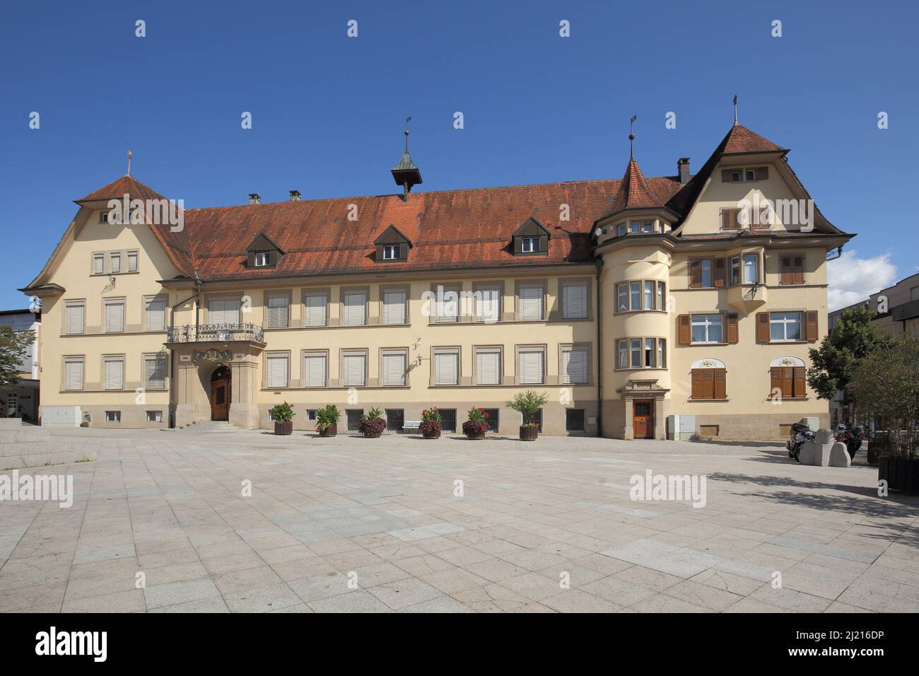 Place de l'école à Wehr, Bade-Wurtemberg, Allemagne Banque D'Images