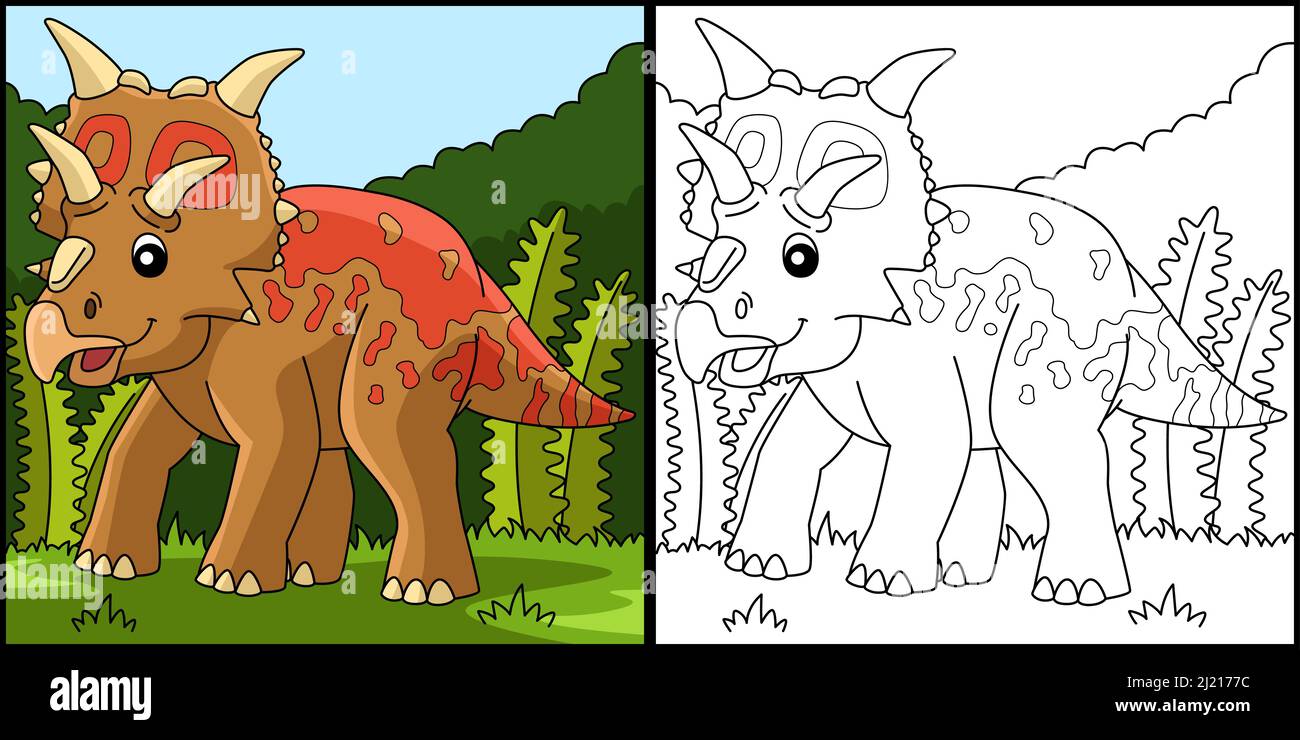 Xenoceratops Dinosaur coloriage page Illustration Illustration de Vecteur