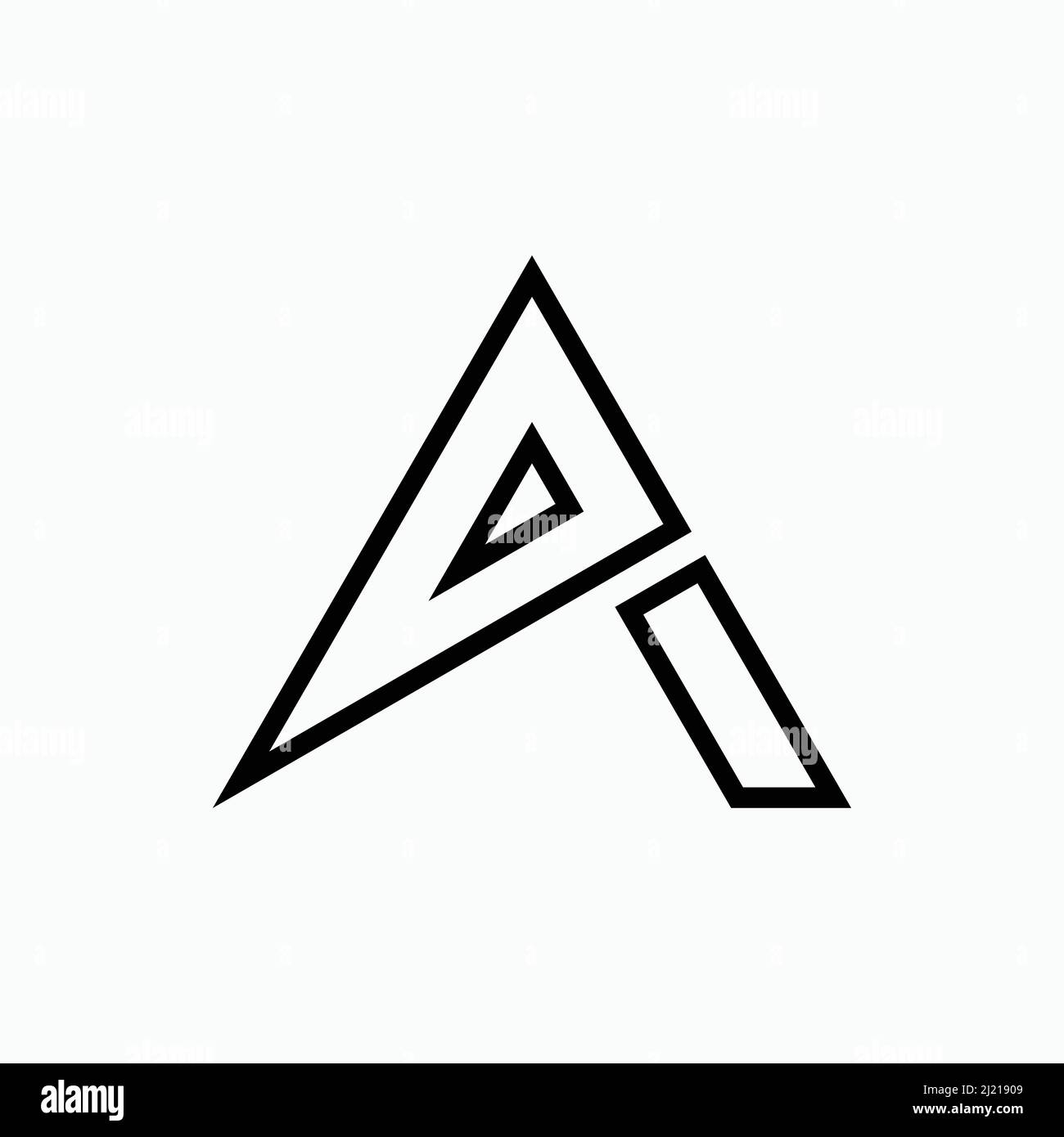 Lettre initiale A Line art logo Design Vector Illustration de Vecteur
