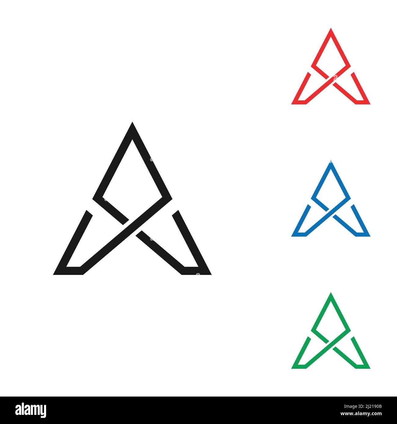 Lettre initiale A Line art logo Design Vector Illustration de Vecteur