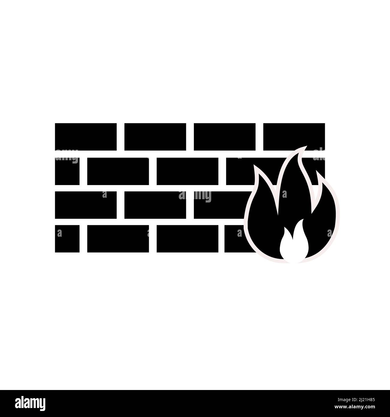 Icône de pare-feu. Icône vectorielle isolée sur un fond blanc. Style plat Illustration de Vecteur