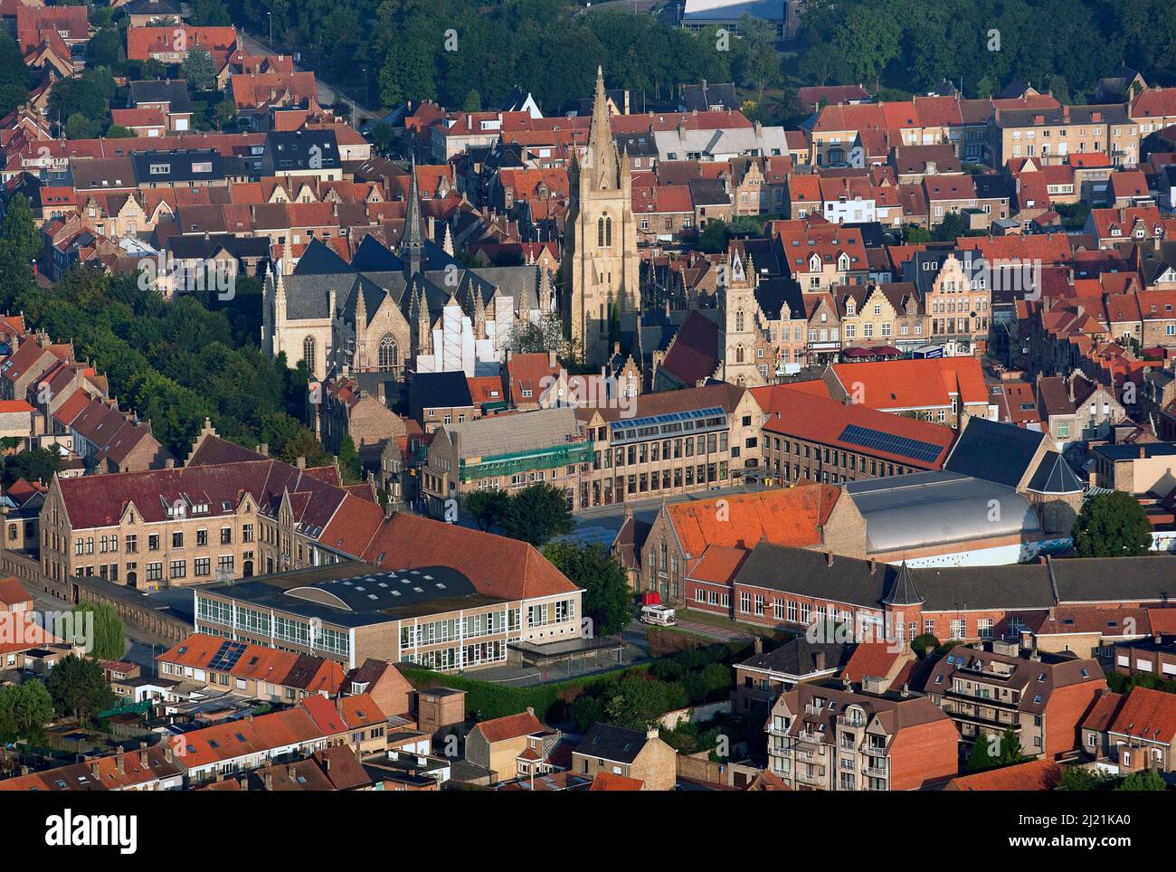 Vue sur la ville de Nieuwpoort, Belgique, Flandre, Nieuwpoort Banque D'Images