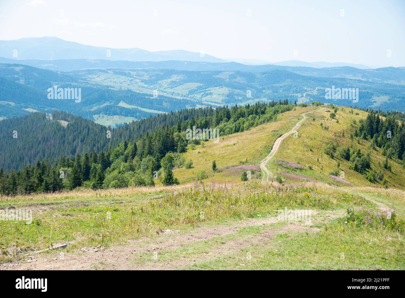 Sommet de montagne en Ukraine côté pays Banque D'Images