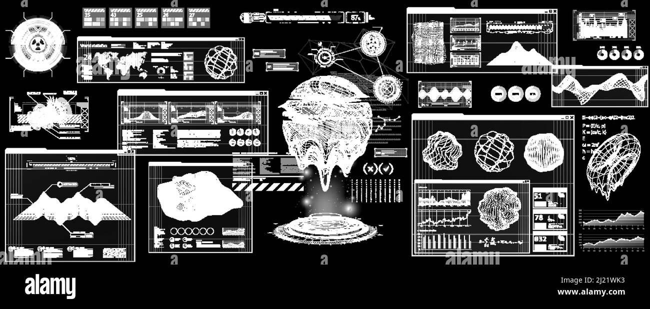 Interface utilisateur futuriste avec affichage tête haute - HUD Illustration de Vecteur