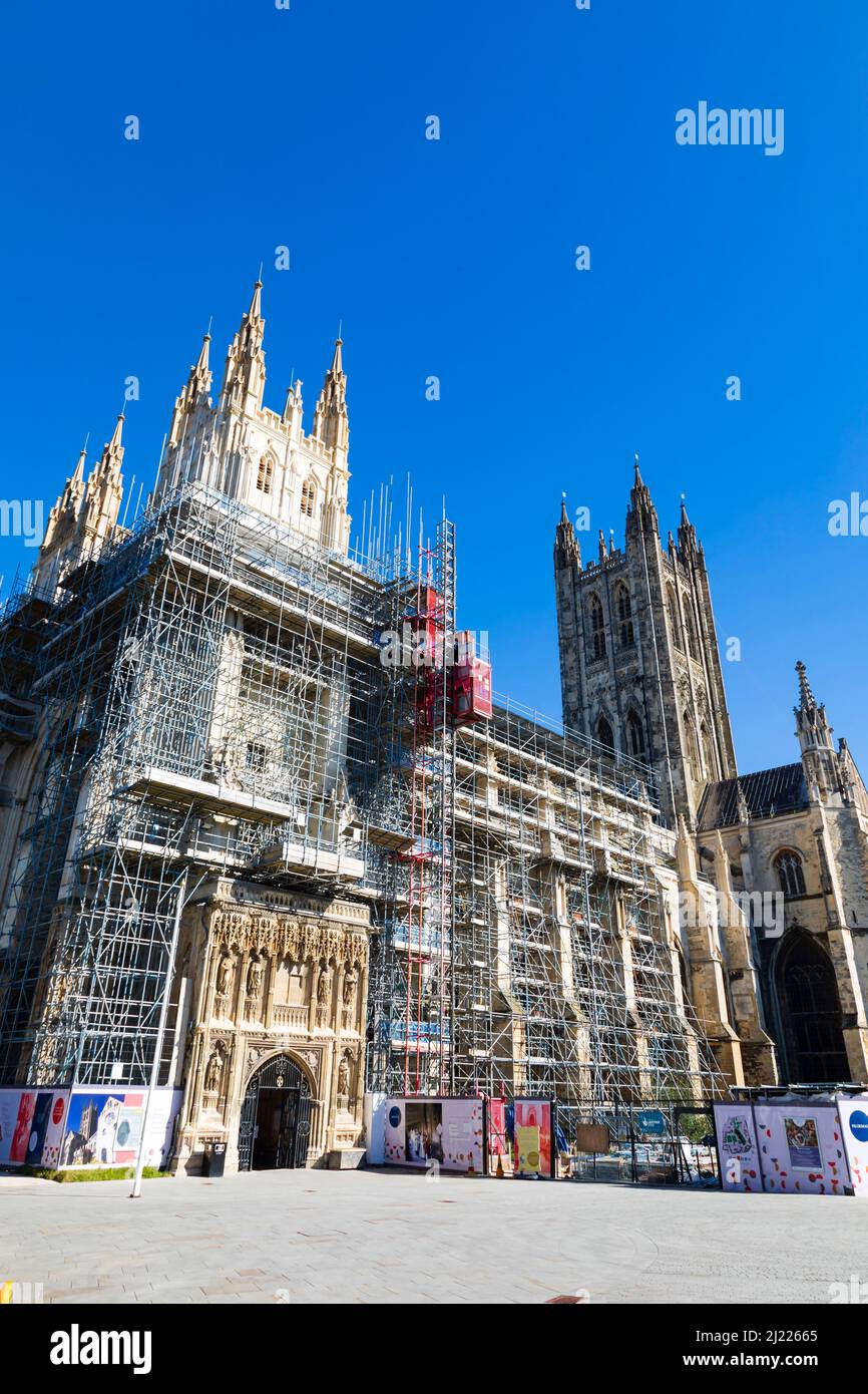 Travaux de rénovation de la cathédrale de Canterbury, 2022. Canterbury, Kent, Angleterre Banque D'Images