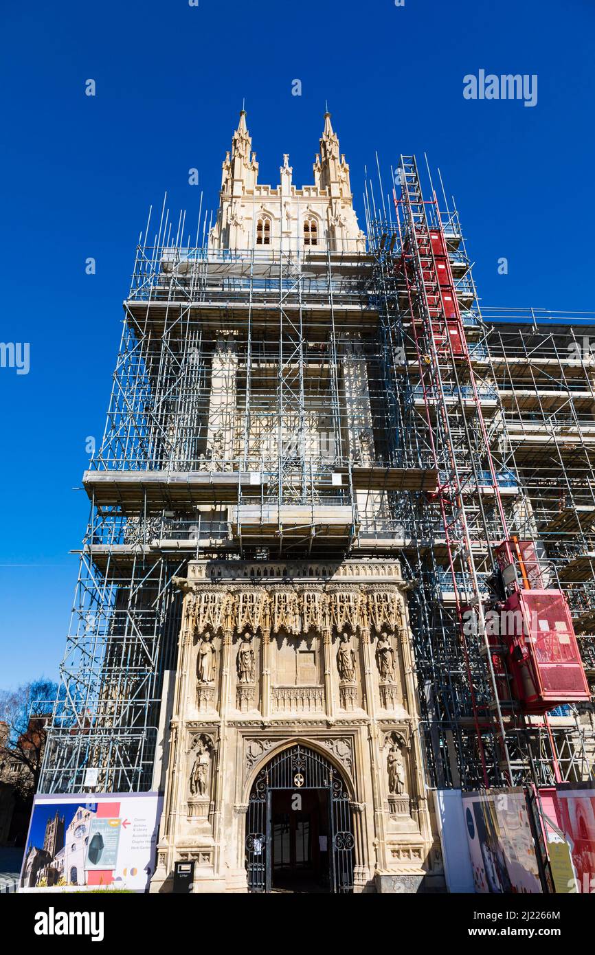 Travaux de rénovation de la cathédrale de Canterbury, 2022. Canterbury, Kent, Angleterre Banque D'Images