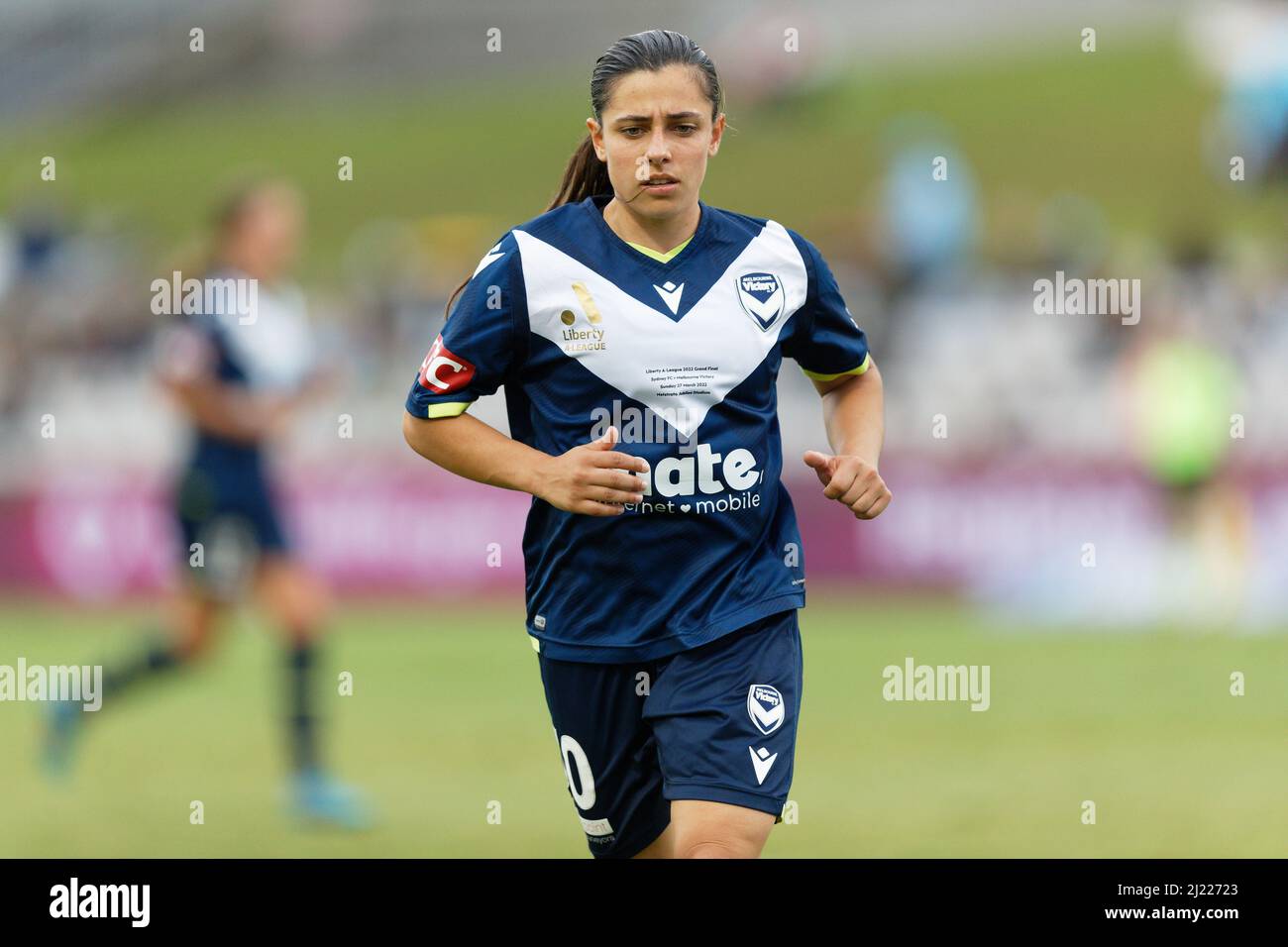 Alexandra Chidiac, de Melbourne, remporte la victoire lors du match de la Grande finale Des femmes De La Ligue A entre le FC de Sydney et la victoire de Melbourne à Netstrata Jubilee Banque D'Images