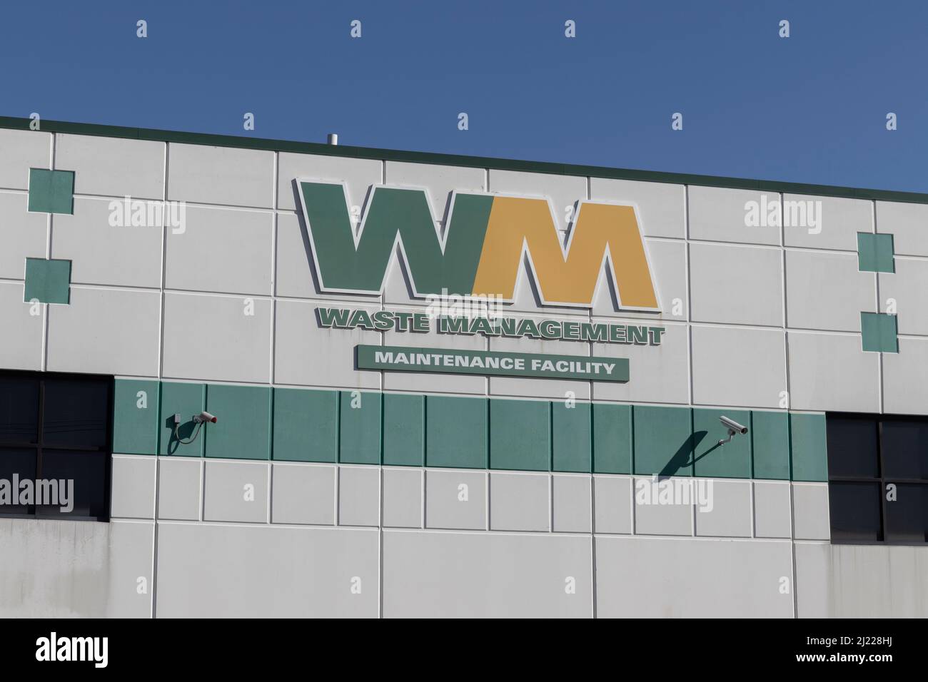 Chicago - Circa Mars 2022: Installation de gestion des déchets d'entretien. WM est une entreprise de gestion des déchets et des déchets. Banque D'Images