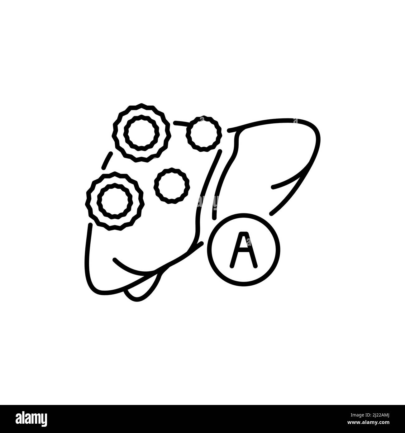 Icône de ligne de couleur hépatite A.Maladies humaines.Pictogramme pour page Web, application mobile, Promo. Illustration de Vecteur