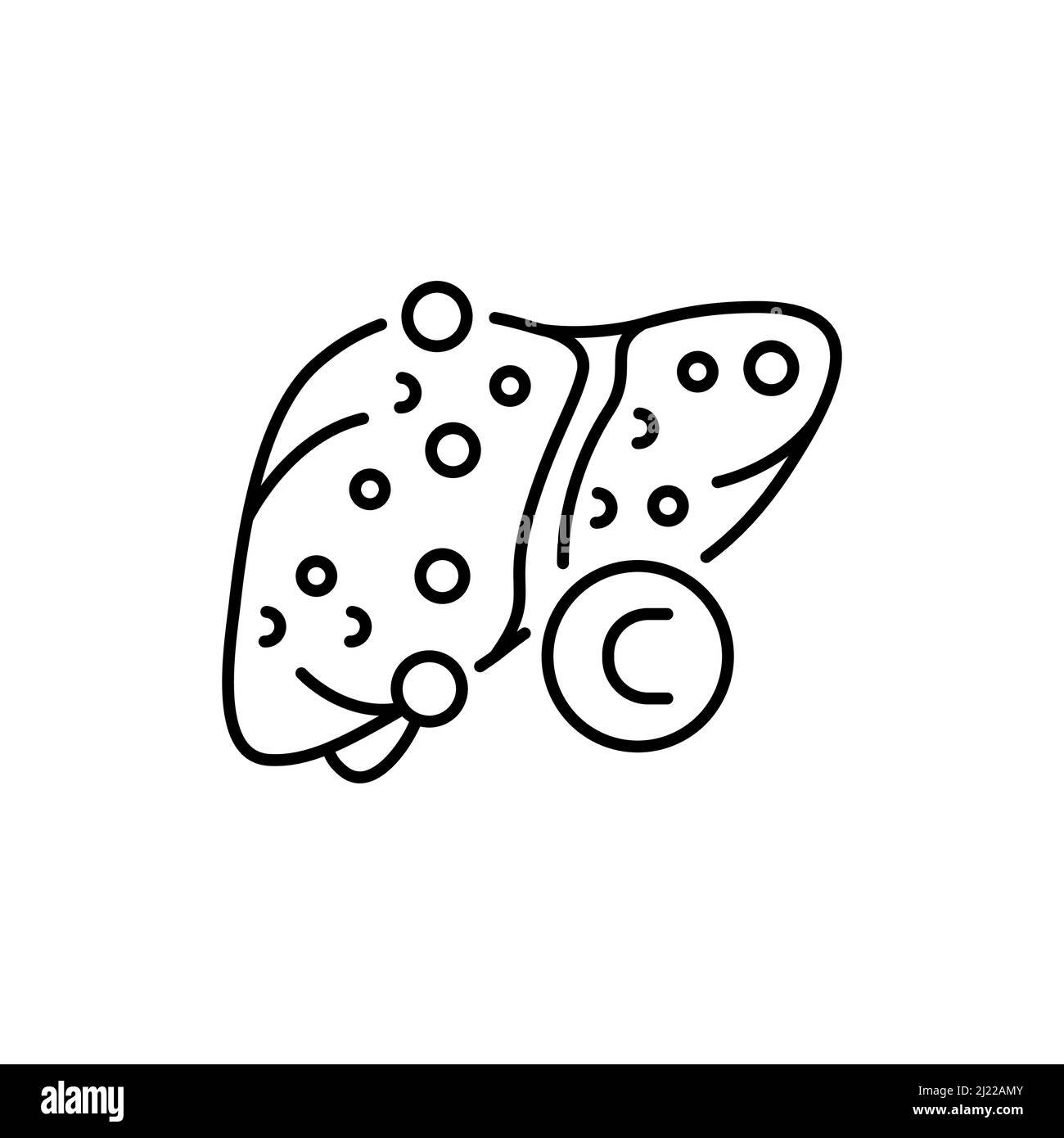 Icône de la ligne de couleur de l'hépatite B.Maladies humaines.Pictogramme pour page Web, application mobile, Promo. Illustration de Vecteur