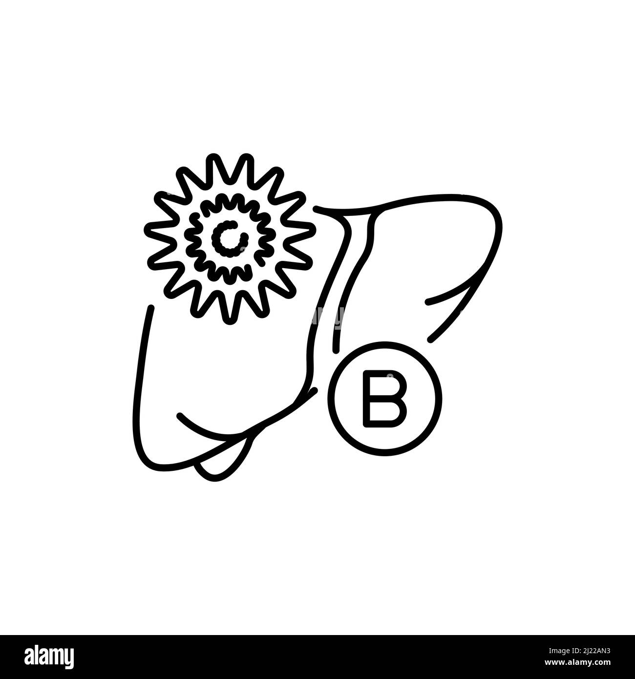Icône de la ligne de couleur de l'hépatite B.Maladies humaines.Pictogramme pour page Web, application mobile, Promo. Illustration de Vecteur