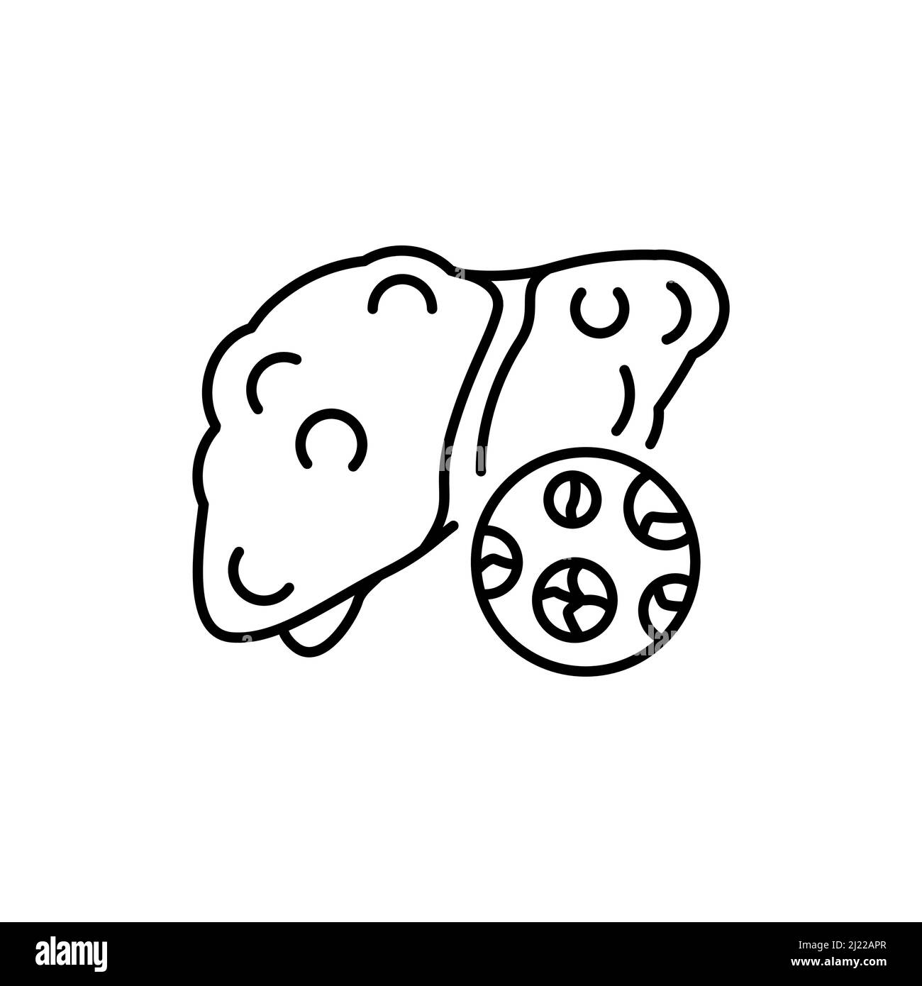 Icône de ligne de couleur de fibrose de cirrhose.Maladies humaines.Pictogramme pour page Web, application mobile, Promo. Illustration de Vecteur