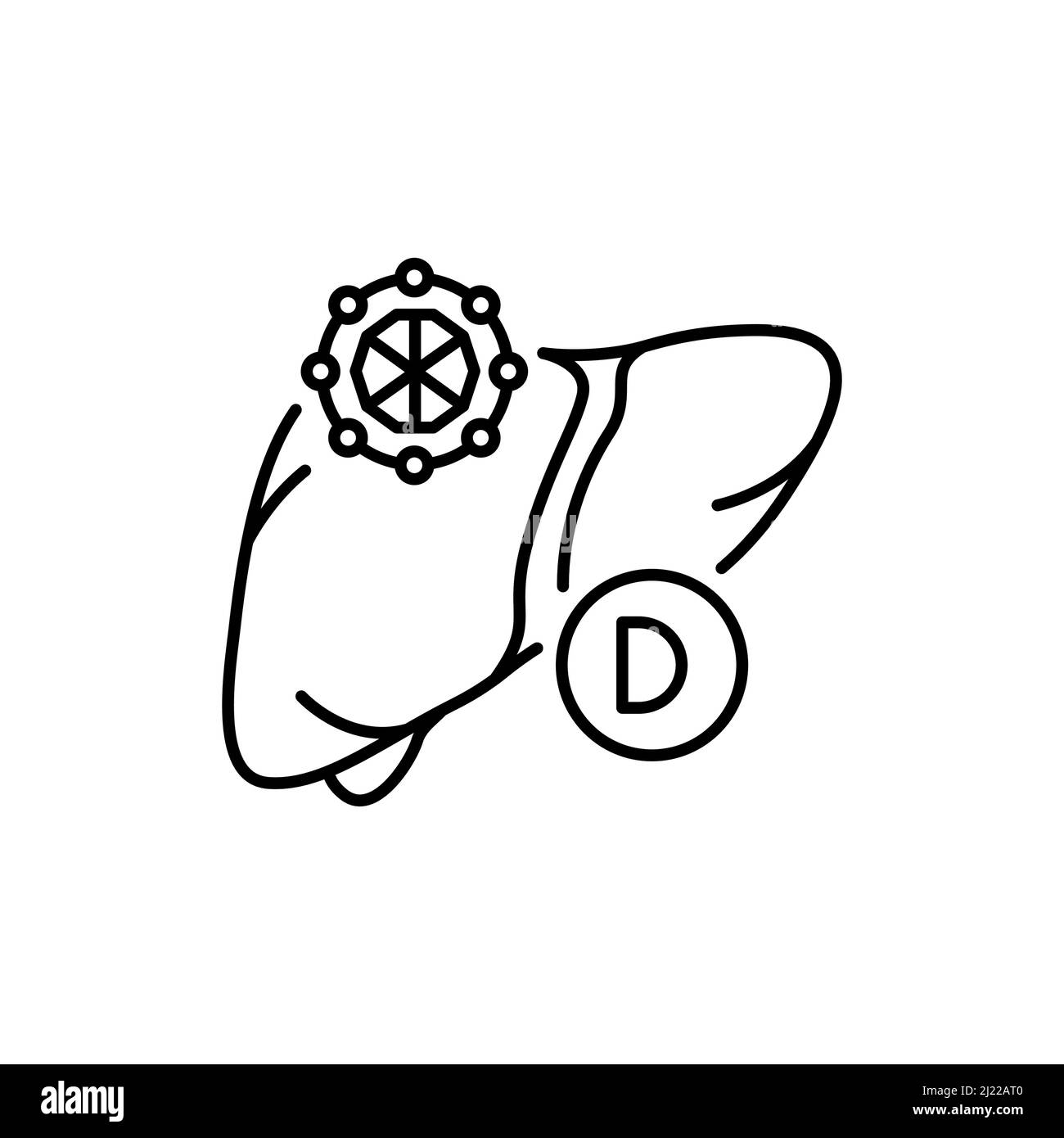 Icône de la ligne de couleur de l'hépatite B.Maladies humaines.Pictogramme pour page Web, application mobile, Promo. Illustration de Vecteur