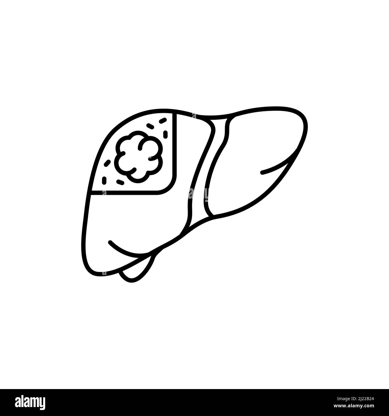 Icône de ligne de couleur de foie de cancer.Maladies humaines.Pictogramme pour page Web, application mobile, Promo. Illustration de Vecteur
