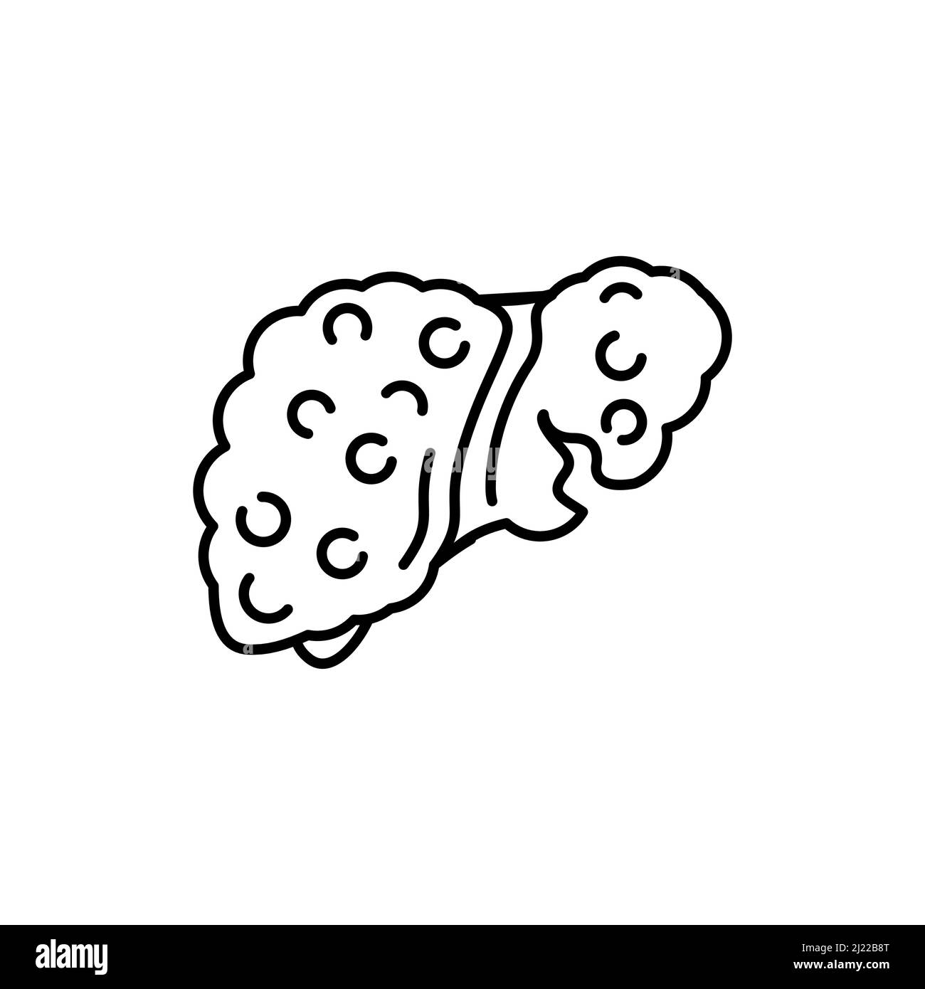 Icône de ligne de couleur de foie de cirrhose.Maladies humaines.Pictogramme pour page Web, application mobile, Promo. Illustration de Vecteur