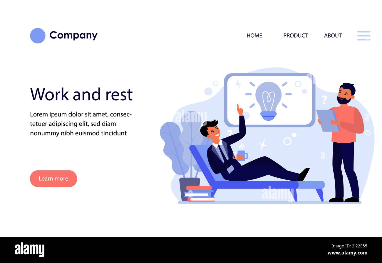 Réunion de collègues professionnels pour le brainstorming. Les employés discutent d'une nouvelle idée pour l'illustration du vecteur plat du projet. Coopération, travail d'équipe concept pour b Illustration de Vecteur