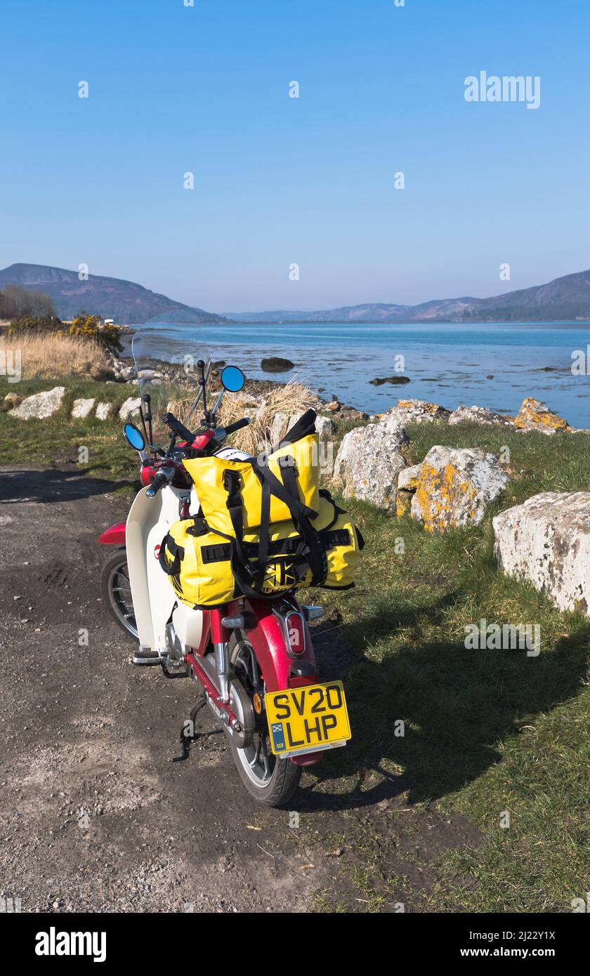 dh Réserve nature LOCH FLEET MOTO SUTHERLAND excursions Scottish Highlands Road Scottish Motor bike Banque D'Images