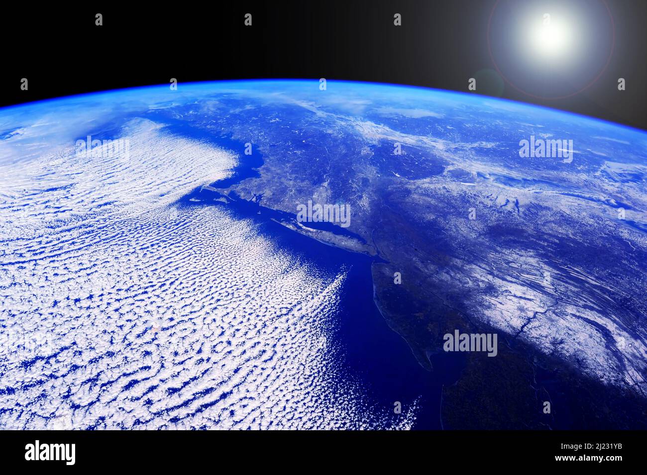 L'atmosphère de la terre de l'espace. Éléments de cette image fournis par la NASA Banque D'Images