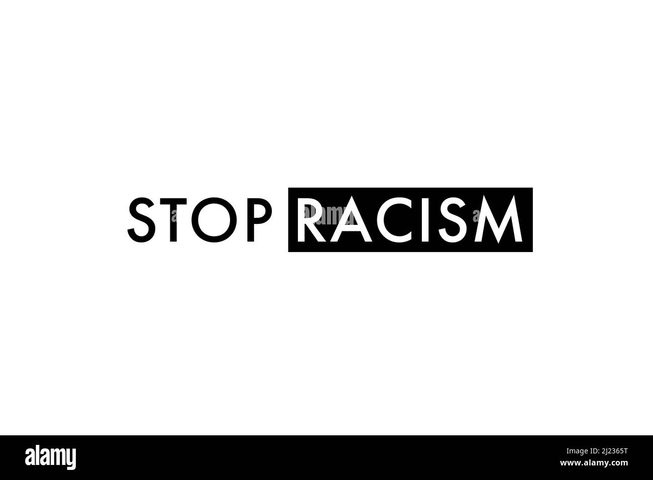 Arrêter le racisme. Affiche d'action Potest, bannière ou illustration de concept d'arrière-plan. Banque D'Images