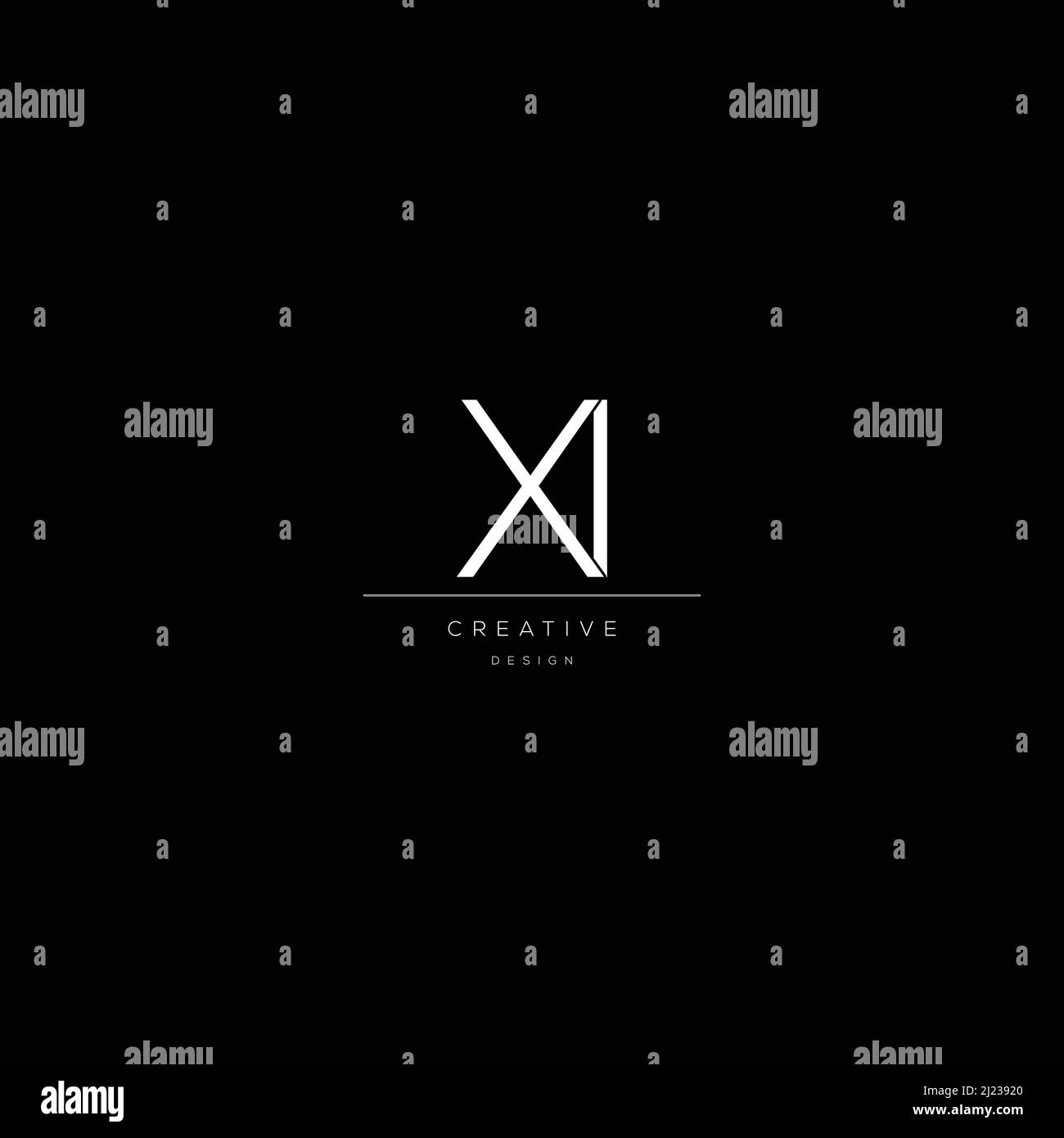 Lettre initiale de l'alphabet XI Icon design Illustration de Vecteur