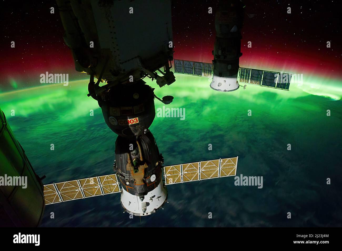 Aurora Australis de la Station spatiale internationale Banque D'Images