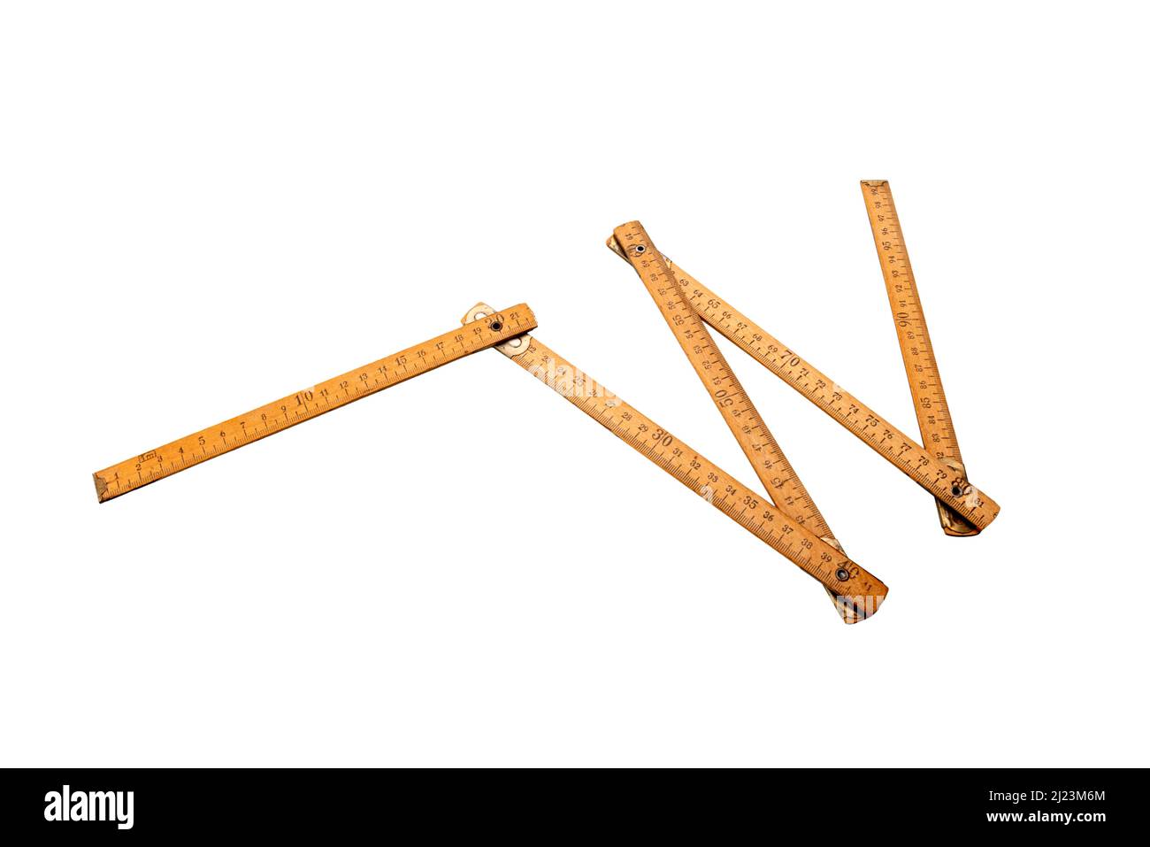 Metrie™ – 1x Règle Pliante en Bois Règle Pliante de 2 m de long, Règle graduée avec | Graduation duplex - Fabriqué dans EU (1, PROFI