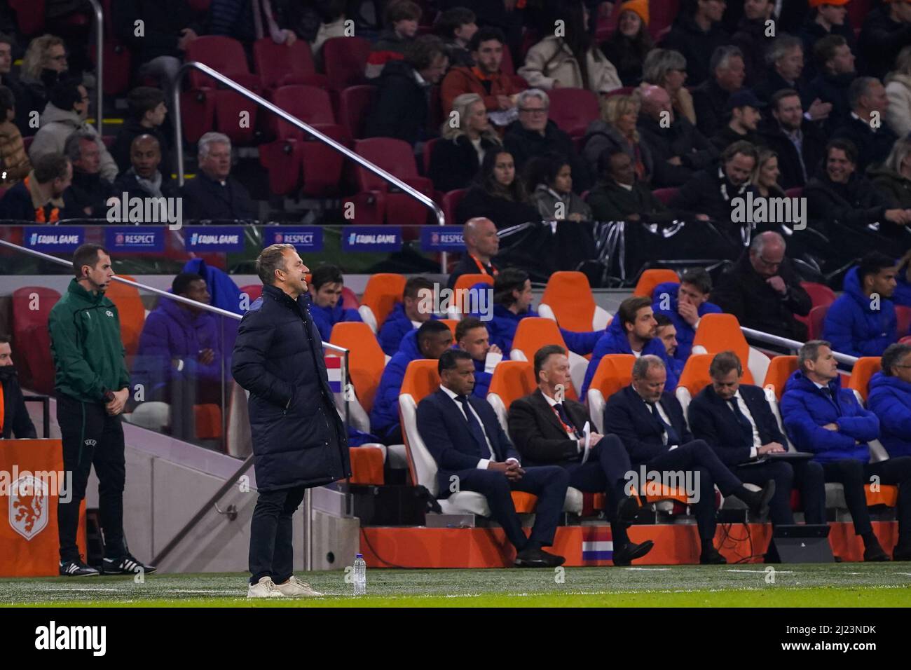 AMSTERDAM, PAYS-BAS - MARS 29: Entraîneur/entraîneur Hans Dieter Flick de l'Allemagne pendant le match international amical entre les pays-Bas et l'Allemagne à la Johan Cruijff Arena le 29 mars 2022 à Amsterdam, pays-Bas (photo par Andre Weening/Orange Pictures) Banque D'Images