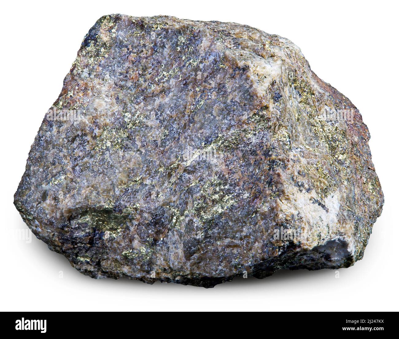 La chalcopyrite (minerai de cuivre) Banque D'Images