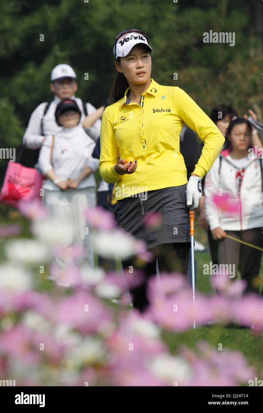 8 octobre 2011-Incheon, Corée du Sud-CHOI, Chella de Corée du Sud, joue sur le 3th trous lors du championnat LPGA par Hana Bank au club de golf SKY72 à Incheon le 8 octobre 2011, Corée du Sud. Banque D'Images
