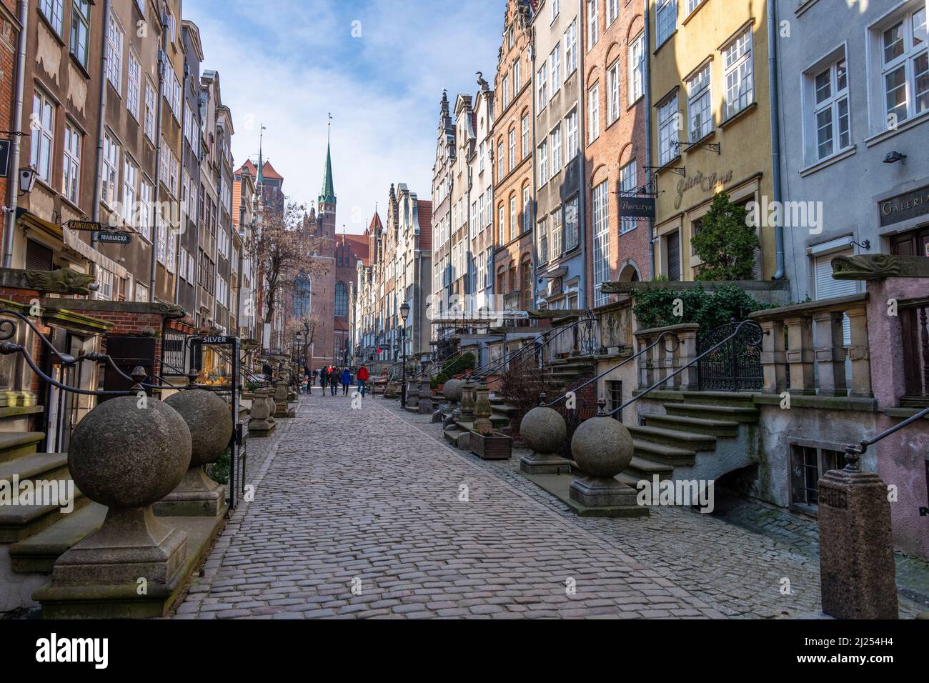 Vue sur la rue Gdansk Mariacka Banque D'Images