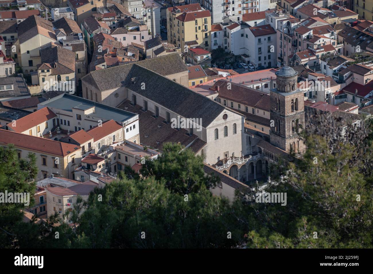 Salerne : vue depuis le dessus de la cathédrale Saint-Matteo Banque D'Images