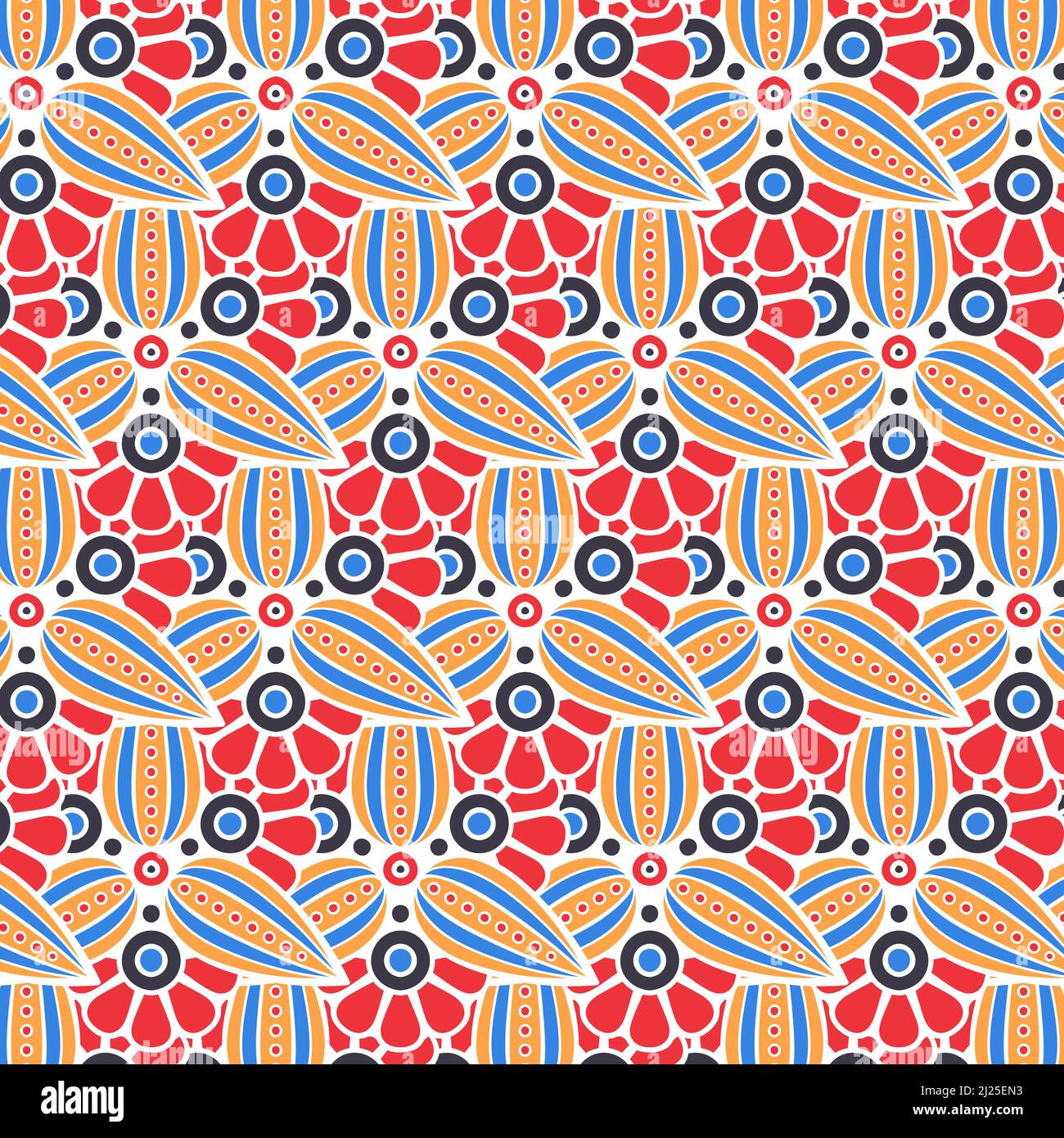 Résumé cercle géométrique motif ovale fond blanc jaune bleu Rouge ardoise Illustration de Vecteur