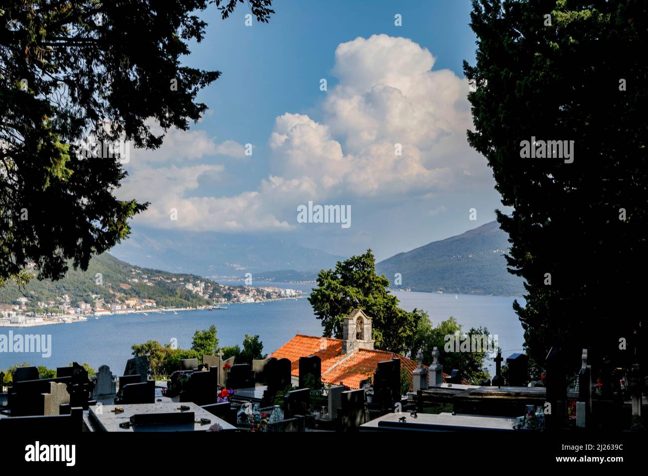 Vue depuis le monastère de Savina, Herceg Novi, Monténégro Banque D'Images