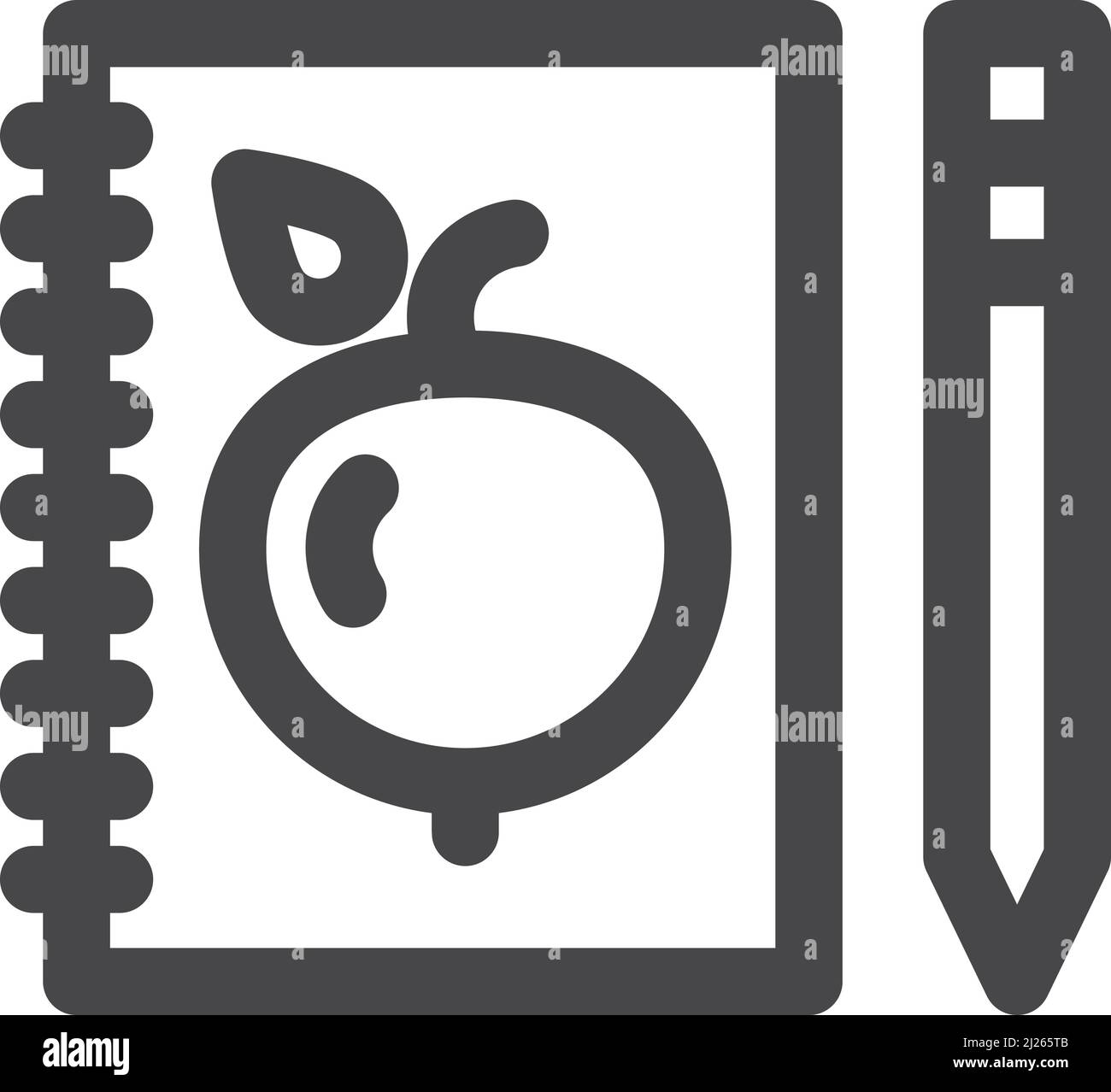 Icône du bloc-notes papier et du stylet. Symbole de l'outil d'écriture Illustration de Vecteur