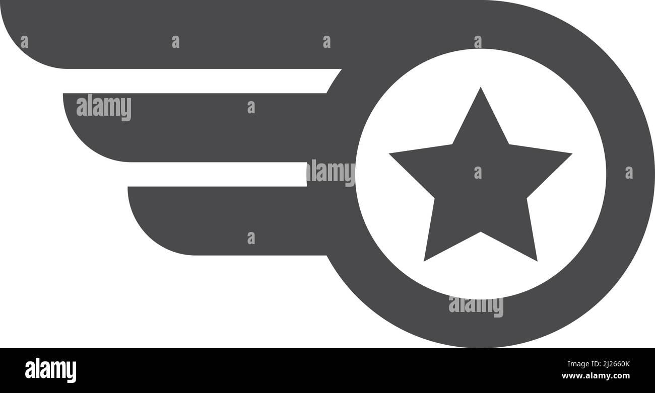 Emblème super-héros. Badge à ailes. Insigne de guerrier noir Illustration de Vecteur