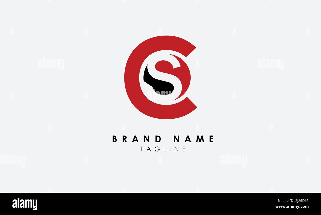 Lettres de l'alphabet initiales Monogram logo CS, SC, C et S. Illustration de Vecteur