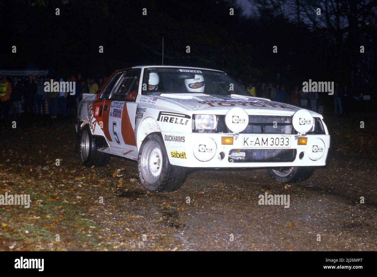 Juha Kankkunen (fin) Fred Gallagher (GBR) Toyota Celica Twincam Turbo GRB Toyota Team Europe Banque D'Images