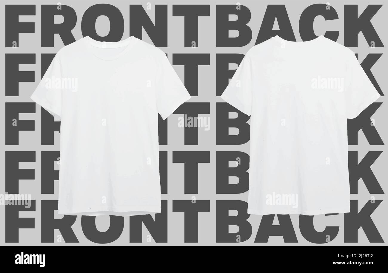 T-shirt Realistic Vector maquette blanche avec arrière-plan de texte Illustration de Vecteur