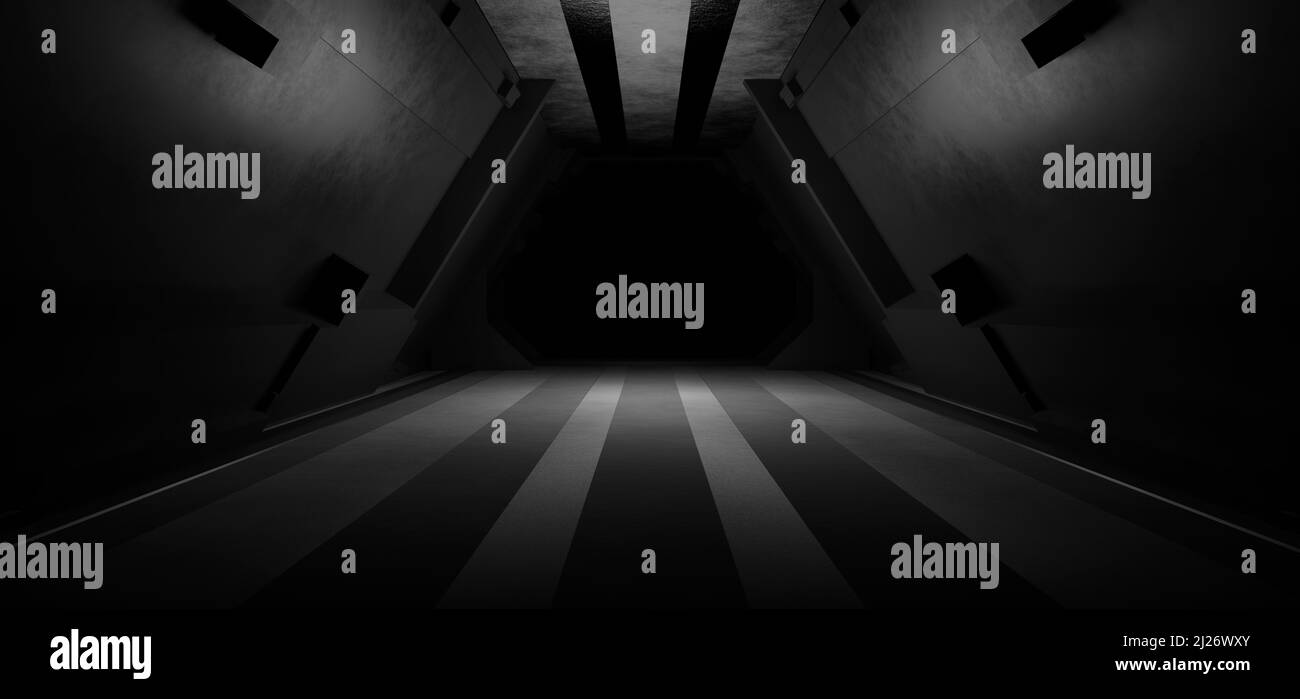 Podium sombre futuriste avec la lumière et la réflexion historique Banque D'Images