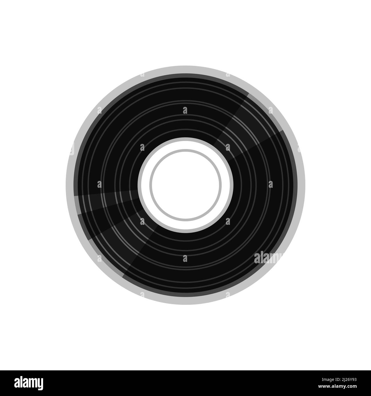 Ruban magnétique isolé. Illustration du dispositif de stockage de données rétro Vector Flat. Illustration de Vecteur