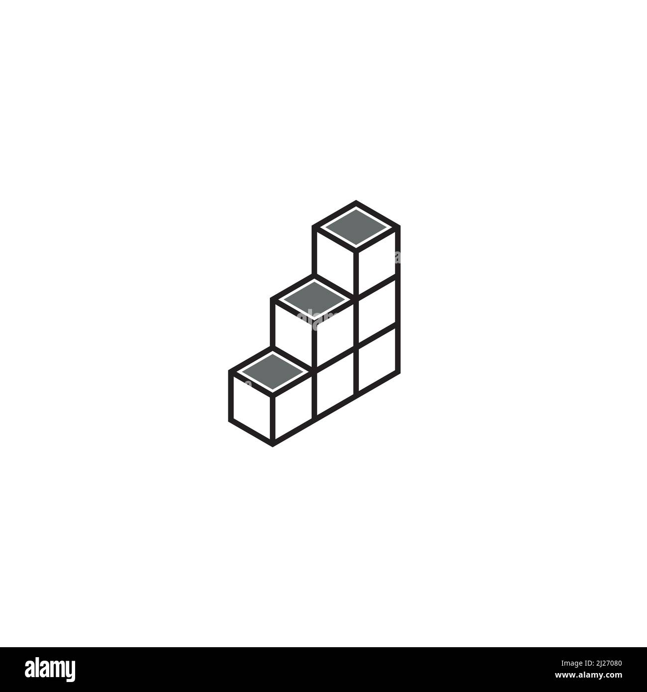 Logo ou icône en forme de boîte Illustration de Vecteur