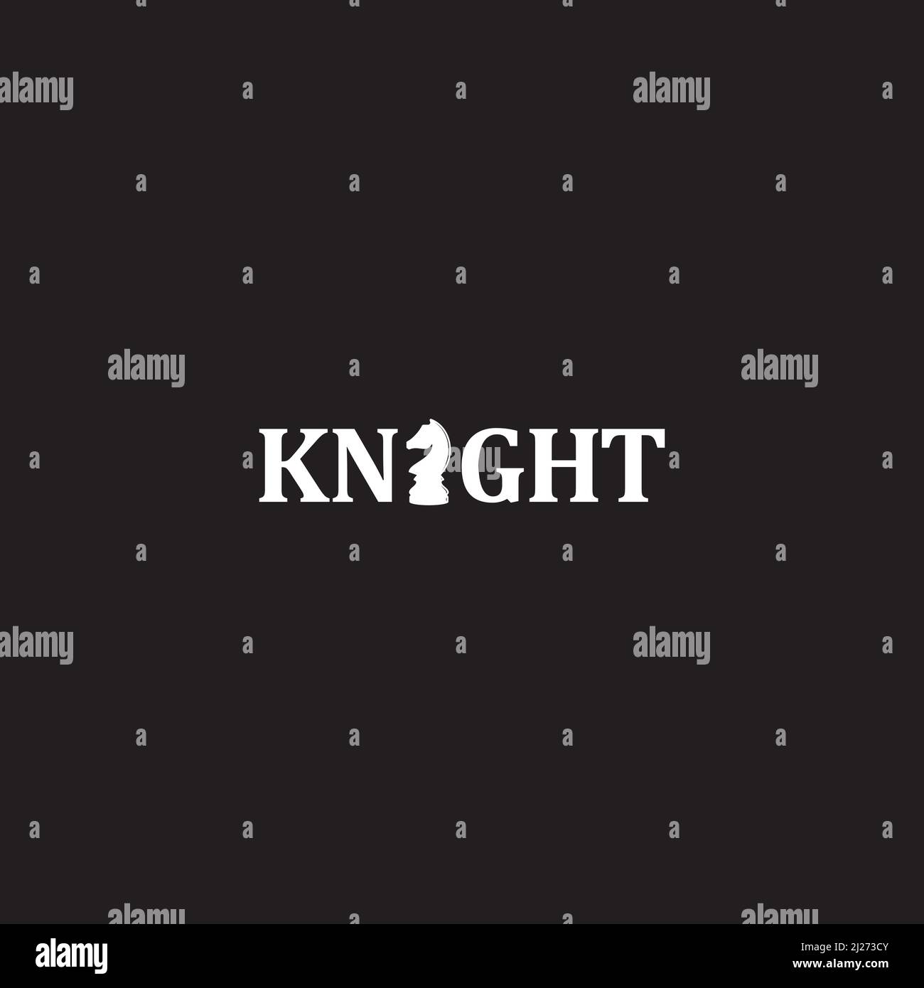 Logo Knight ou motif mot-symbole Illustration de Vecteur
