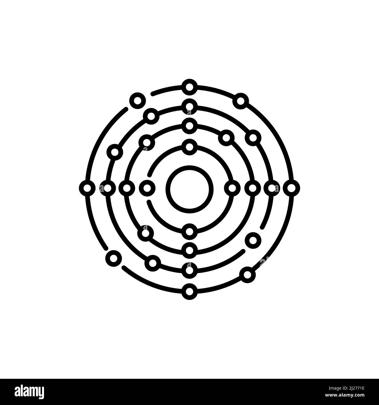 Icône de la ligne de couleur de la formule de Radium.Pictogramme pour page Web, application mobile, Promo. Illustration de Vecteur